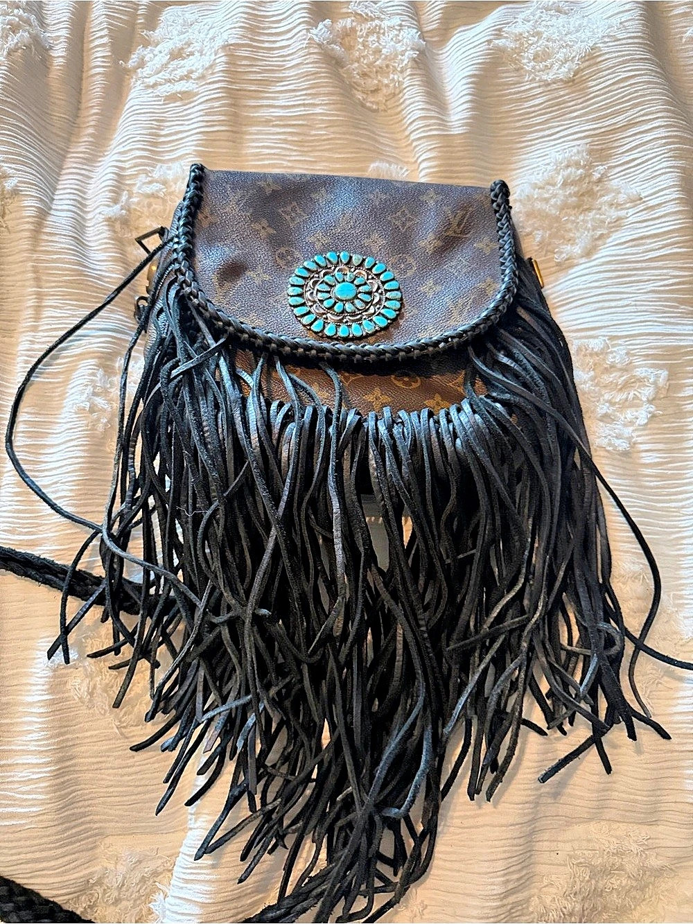 Vintage boho LV authentic turquoise Zuni